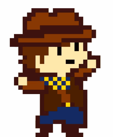 Pixel Art Man With Hat GIF