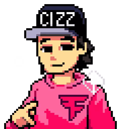 Pixel Art Man With Hat Saying Cizz