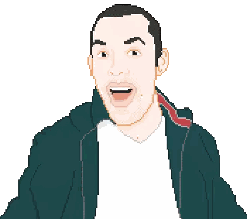 Pixel Art Man With Mouth Open