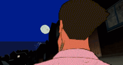 Pixel Art Man With Pink Shirt And Mustache GIF