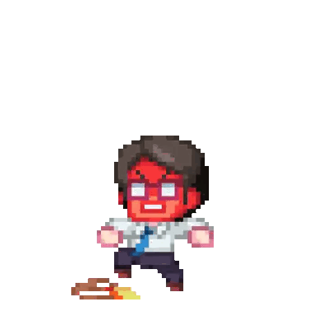 Pixel Art Man With Red Face On Banana Peel