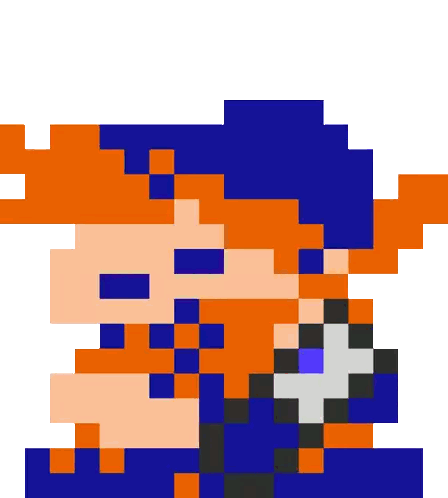 Pixel Art Man with Red Hair and Sword
