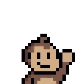 Pixel Art Monkey Waving