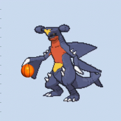 Pixel Art Monster Holding Basketball GIF