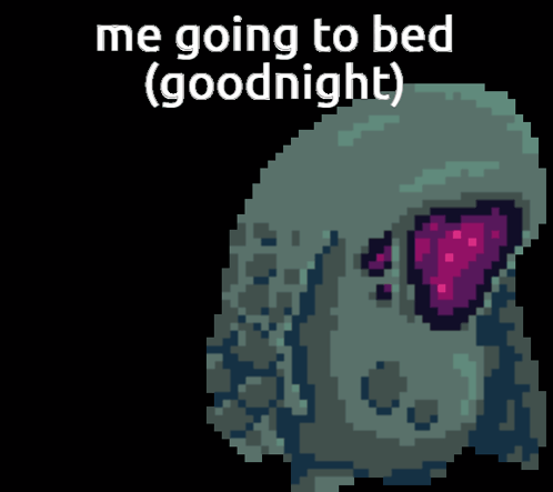 Pixel Art Monster Saying Goodnight