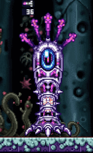 Pixel Art Monster With Number 36