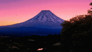 Pixel Art Mountain With Trees GIF