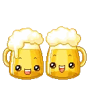 Pixel Art Mugs Of Beer With Faces