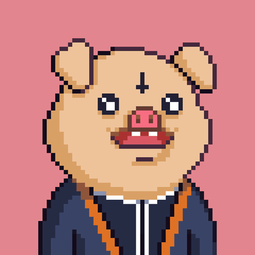 Pixel Art Of A Pig With A Cross On Its Head GIF