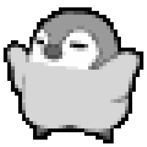 Pixel Art Penguin With Eyes Closed