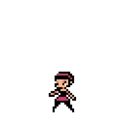 Pixel Art Person Hanging From String