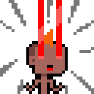 Pixel Art Person Head With Red Eyes GIF