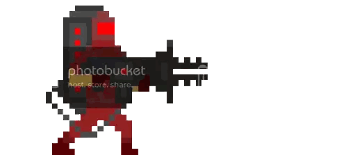 Pixel Art Person Holding Gun