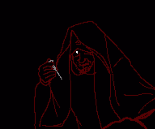 Pixel Art Person Holding Knife