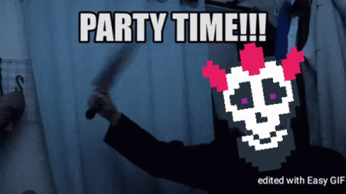Pixel Art Person Holding Knife Party Time