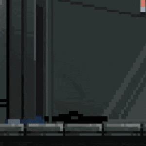 Pixel Art Person Holding Sword In Dark Room GIF