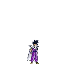 Pixel Art Person in Purple Pants Surrounded by Lightning