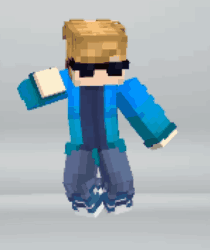 Pixel Art Person in Sunglasses and Blue Jacket