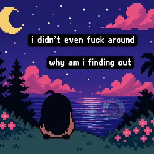 Pixel Art Person Looking at Ocean I Didnt Even Fuck Around