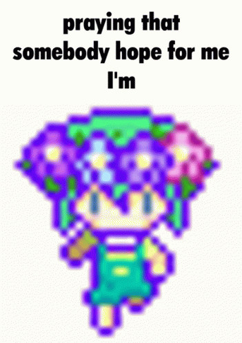 Pixel Art Person Praying Somebody Hope for Me