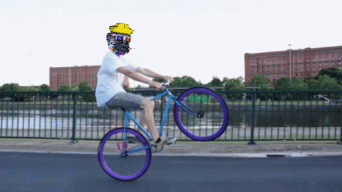 Pixel Art Person Riding Bike