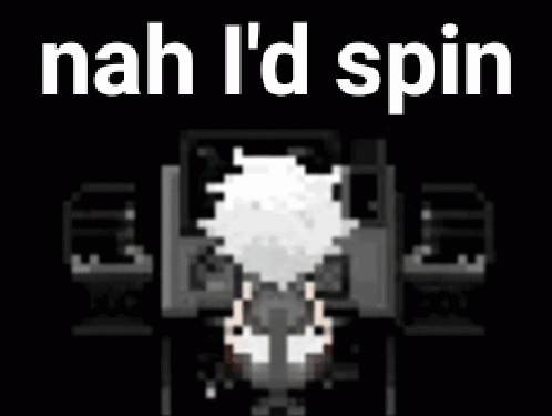 Pixel Art Person Saying Nah I'd Spin