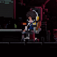 Pixel Art Person Wearing Headphones GIF