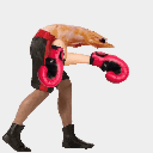 Pixel Art Person with Boxing Gloves