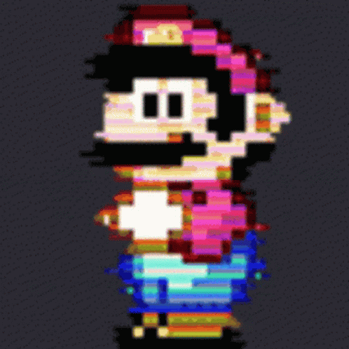 Pixel Art Person With Pink Bow