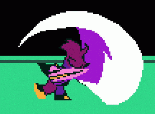 Pixel Art Person With Purple Hair And White Smoke GIF