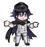 Pixel Art Person with Purple Hair Black Hat Scarf
