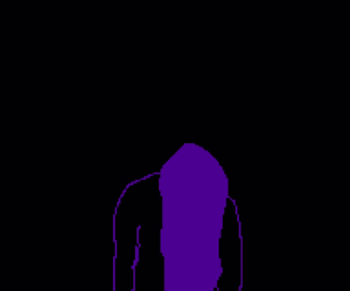 Pixel Art Person With Purple Hair Covering Face