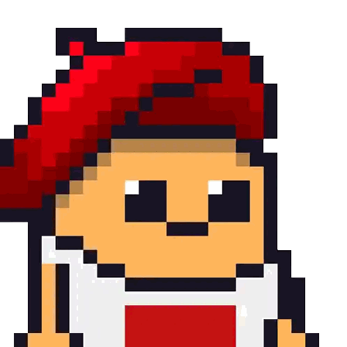Pixel Art Person with Red Hat