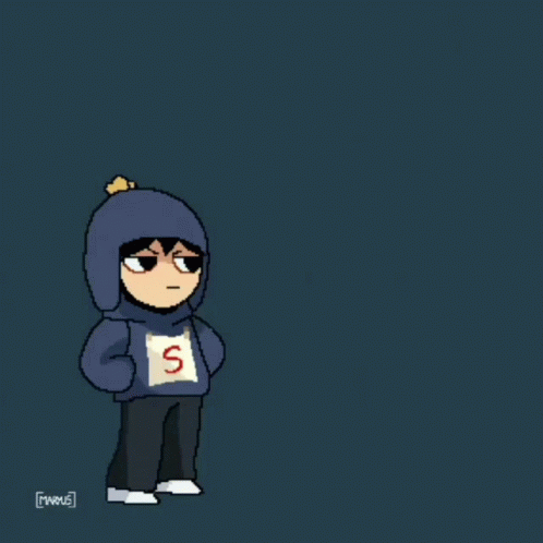 Pixel Art Person With S on Hoodie