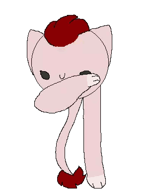 Pixel Art Pink Cat with Red Hat