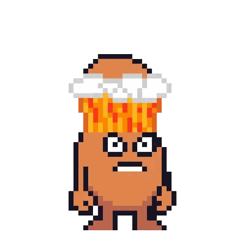 Pixel Art Potato With Cupcake Head