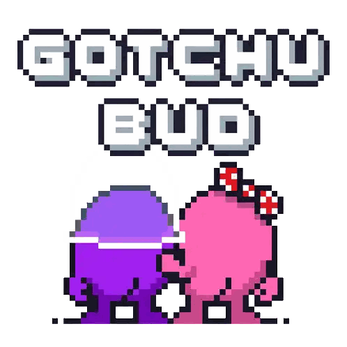 Pixel Art Purple and Pink Gotchu Bud