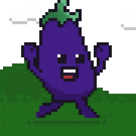 Pixel Art Purple Eggplant