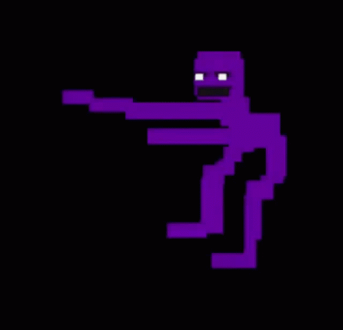 Pixel Art Purple Man Holding Gun
