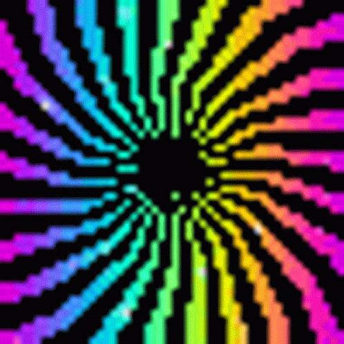 Pixel Art Rainbow Swirl Optical Illusion