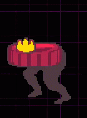Pixel Art Red Ball With Yellow Crown GIF