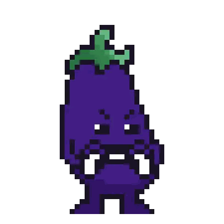 Pixel Art Red Pepper with Green Stem