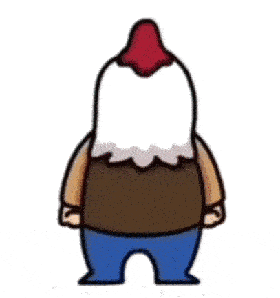 Pixel Art Red Rooster Yellow Beak GIF