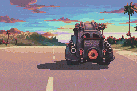 Pixel Art Road Trip GIF