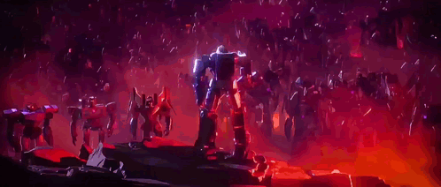 Pixel Art Robot Flying Over Crowd GIF