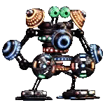 Pixel Art Robot With Many Arms and Eyes