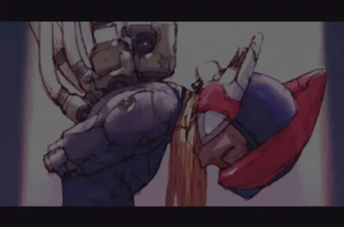 Pixel Art Robot with Red and Blue Hat