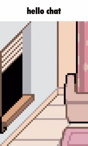 Pixel Art Room Saying Hello Chat GIF