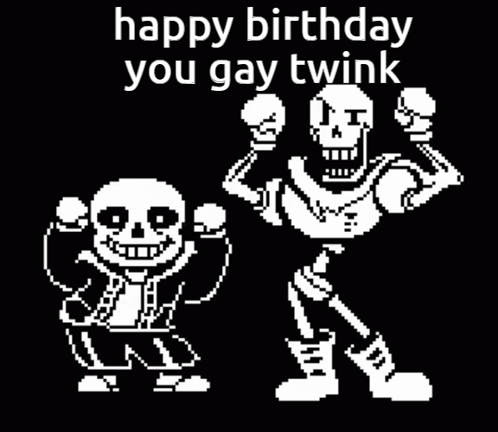 Pixel Art Sans And Papyrus Happy Birthday GIF