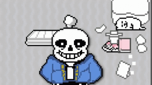 Pixel Art Skeleton Blue Jacket Hat